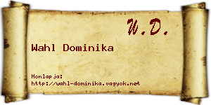 Wahl Dominika névjegykártya